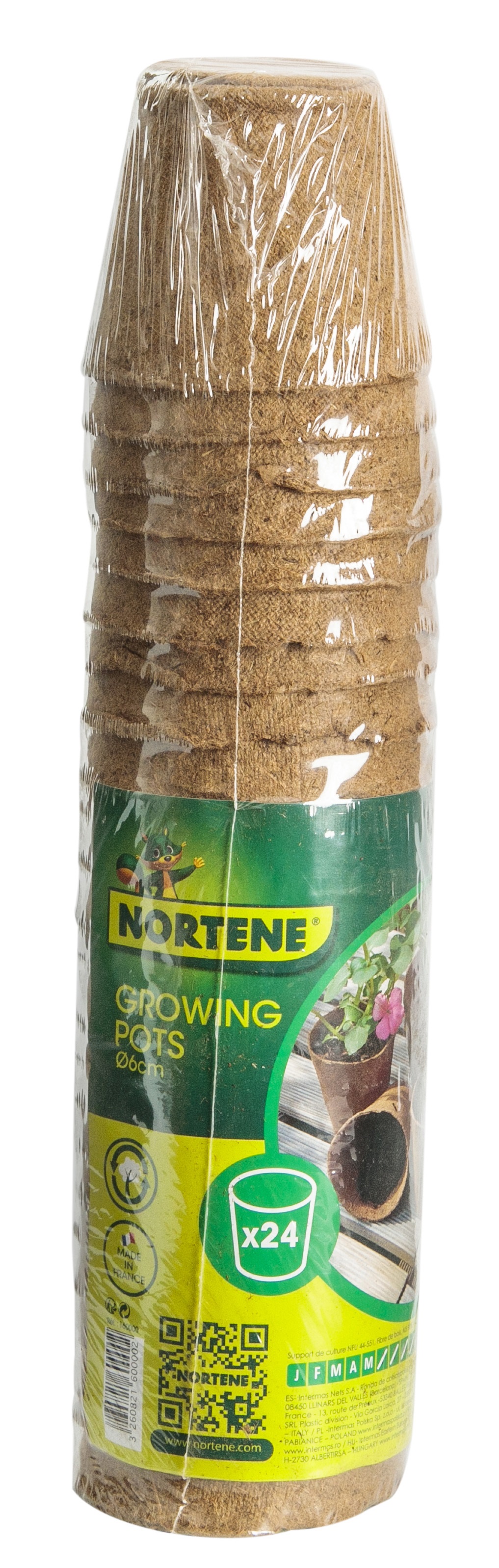 Ghivece de turbă "Growing Pots" 6 cm diametru 24 buc. naturale