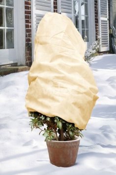 Folie de acoperire de iarnă cu șnur, bej diametru 100cmx1,5 m 50g/m2