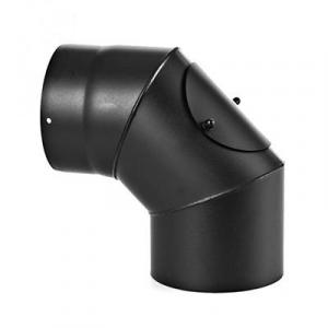 Cot pentru țeavă de fum perete groasă (1,8 mm), negru, diametru 250 mm