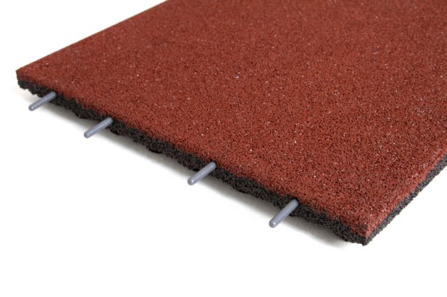 Rubber sheet Playground red 30x500x500mm