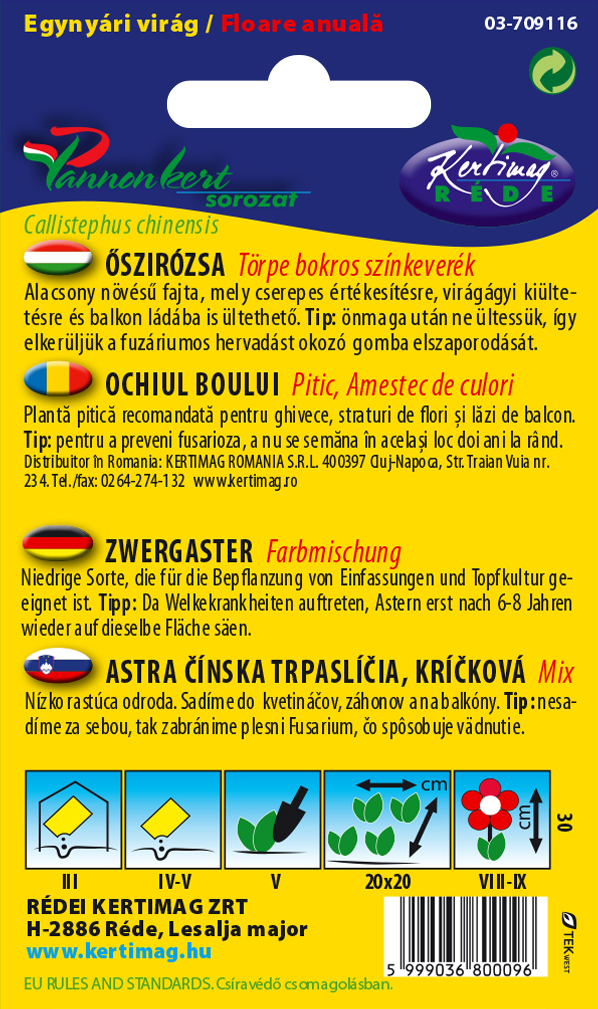 Őszirózsa Törpe bokros színkeverék 1g