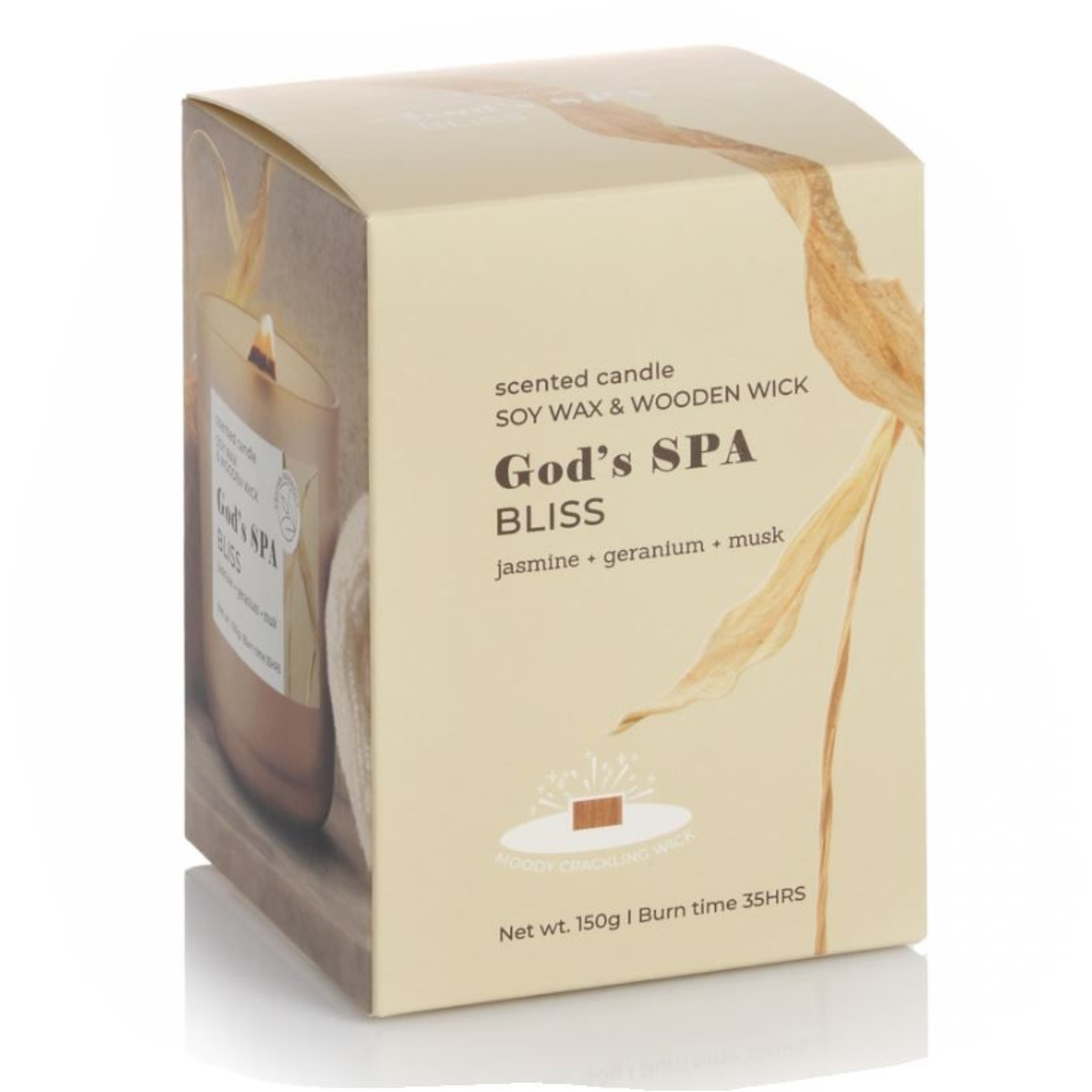 Sticlă parfumată Premium, ceară de soia God's SPA Bliss 150 g