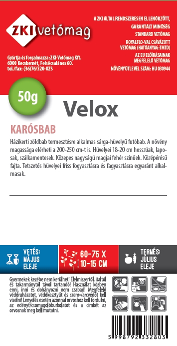 Fasole târâtoare cu teci galbene Velox 50g ZKI