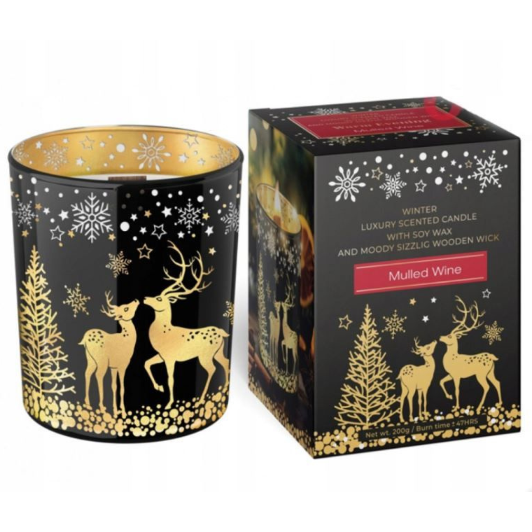 Lumânare parfumată-Premium, ceară de soia Warm Evening Muled Wine 200 g