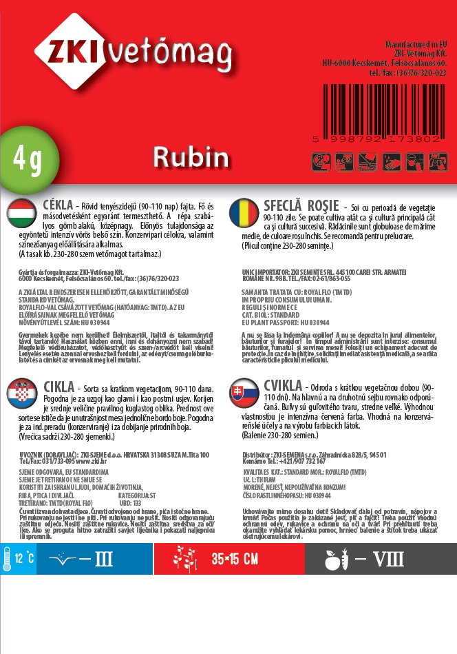Cékla Rubin 4g ZKI
