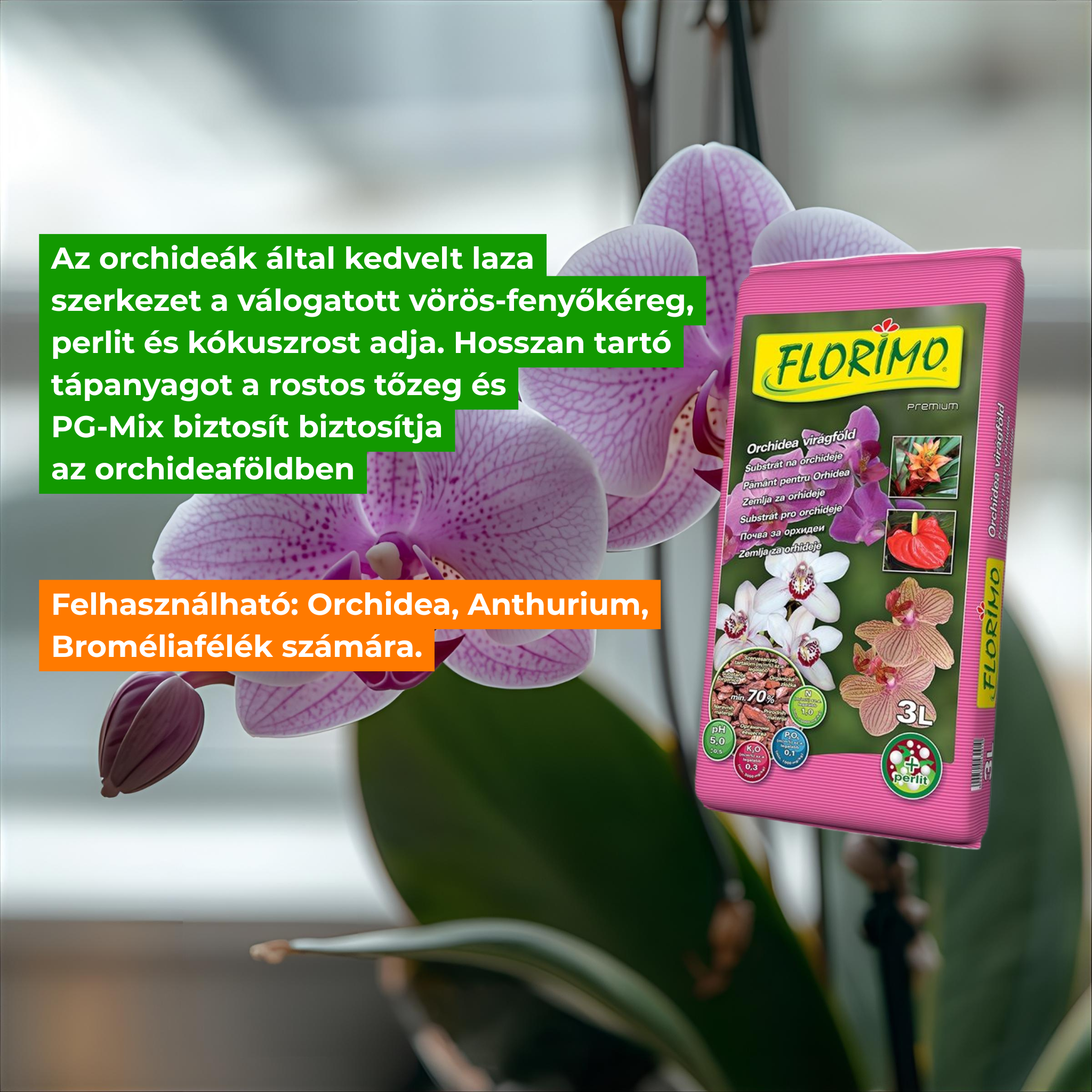 Florimo Orhidea pământ de flori   3 l