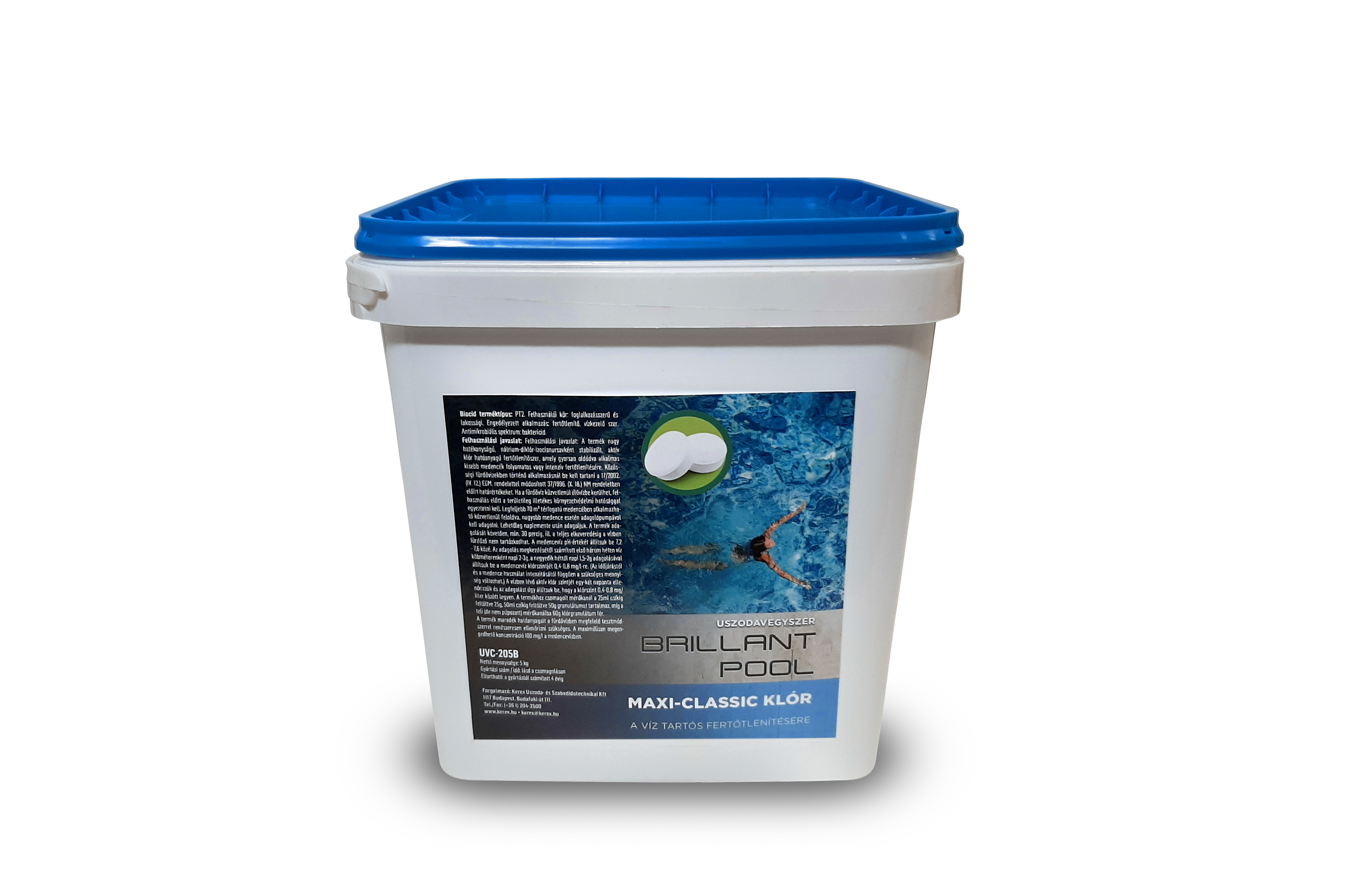 Brillant Pool Maxi-Classic klór-lassan oldódó klórtabletta 200 g/db 5 kg