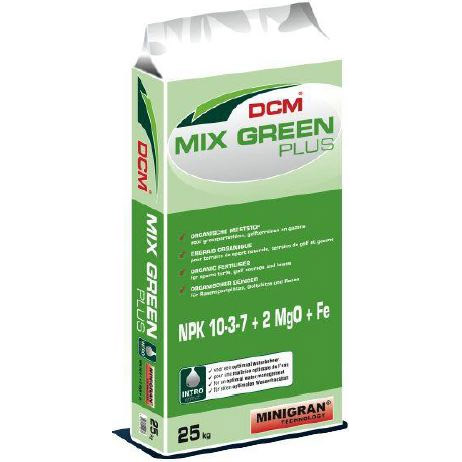 DCM Mix-Green Plus 10-3-7 + 2MgO + Fe 37% materie organică 25 kg